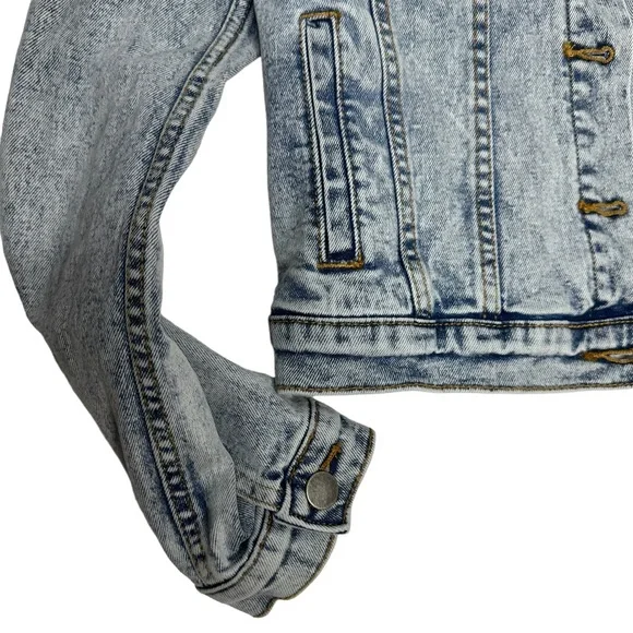 NWT Free People x Driftwood Trucker Bandana Insert Denim Jacket xs - Picture 6 of 12